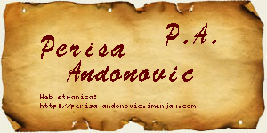 Periša Andonović vizit kartica